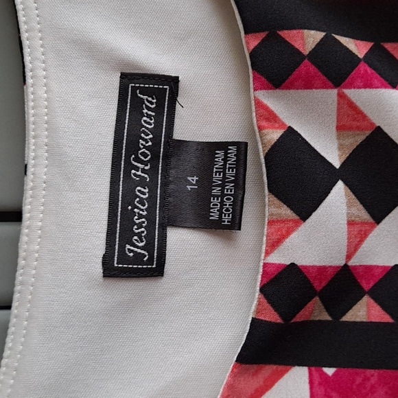 Ladies geometric print polyester dress size 14 - Picture 5 of 9